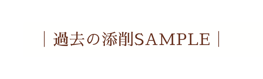 過去の添削SAMPLE