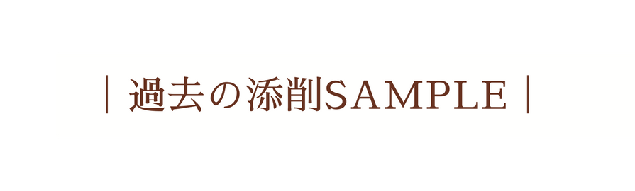 過去の添削SAMPLE